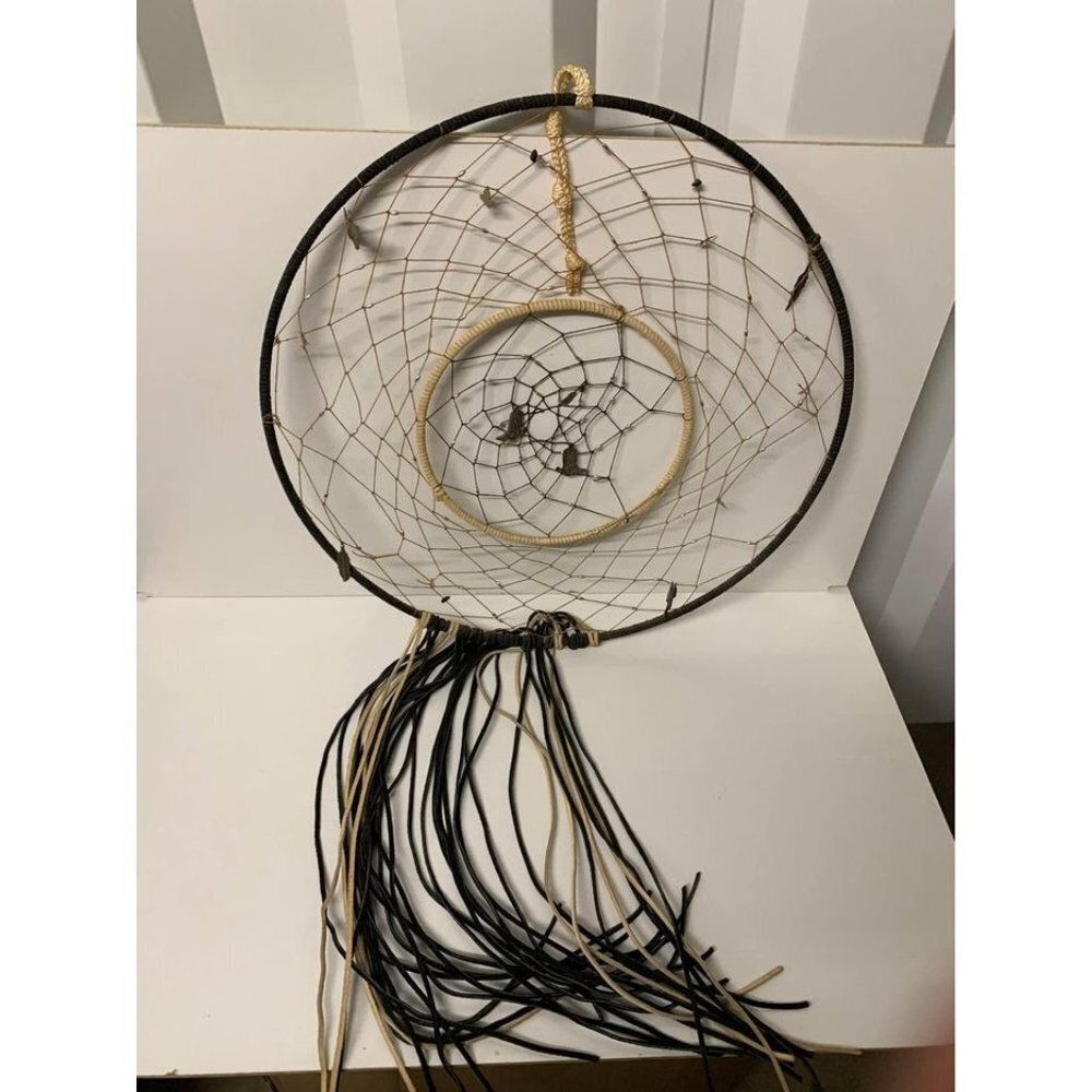 Large Handmade Dream Catcher with Cowboy Themed Charms, Leather Fringe